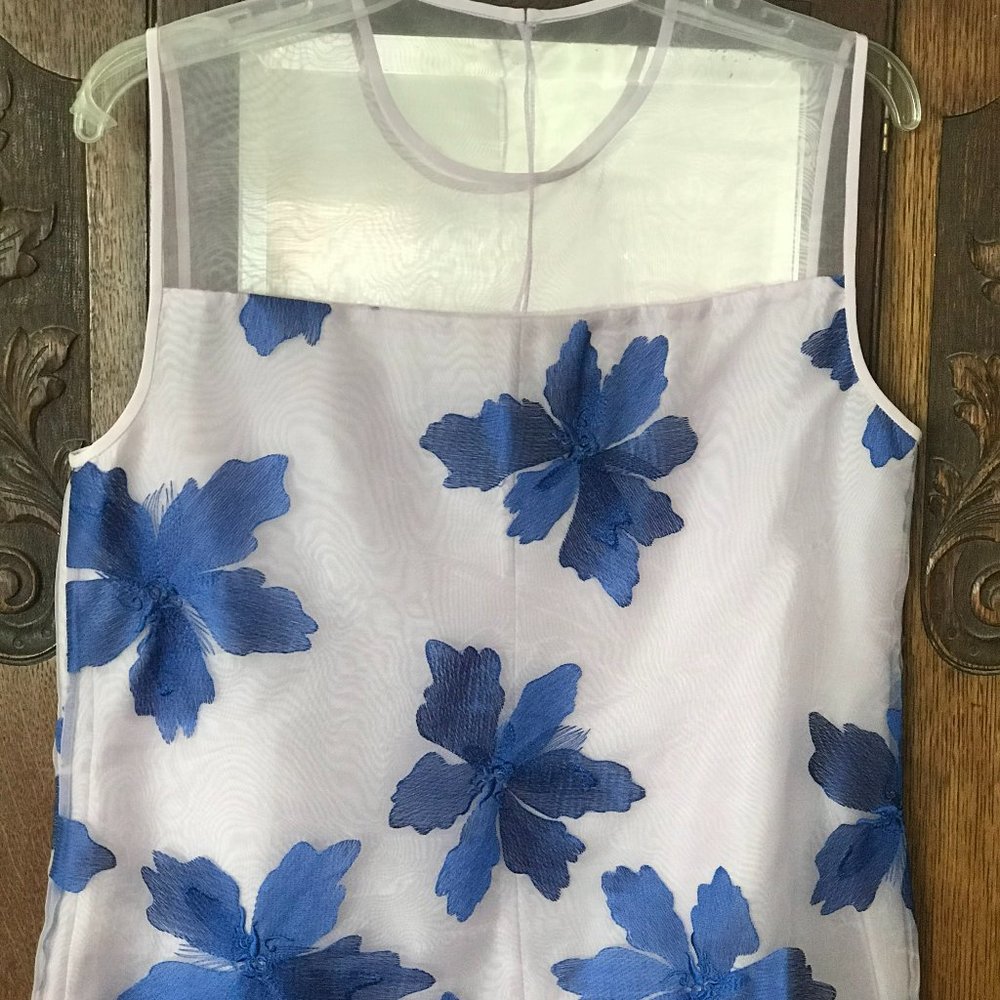 Rebecca Taylor Lavender/Blue Floral Organza Blouse